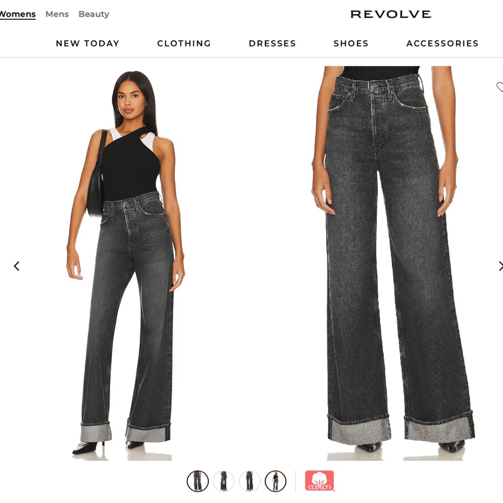 AGOLDE – Dame High Rise Wide Leg Jeans (Size 24)
